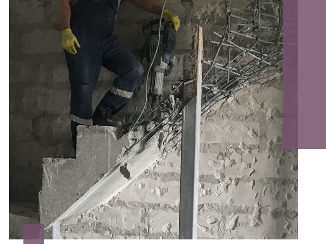 Демонтаж металлических и бетонных лестниц в Выборге