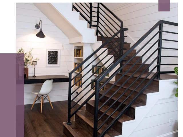 Перила для лестницы в доме в Выборге от 7410 руб. — ПРОЛЁТ-Вбр