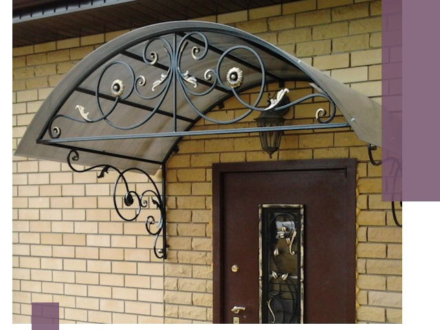 Изготовление козырьков из металла под ключ в Выборге