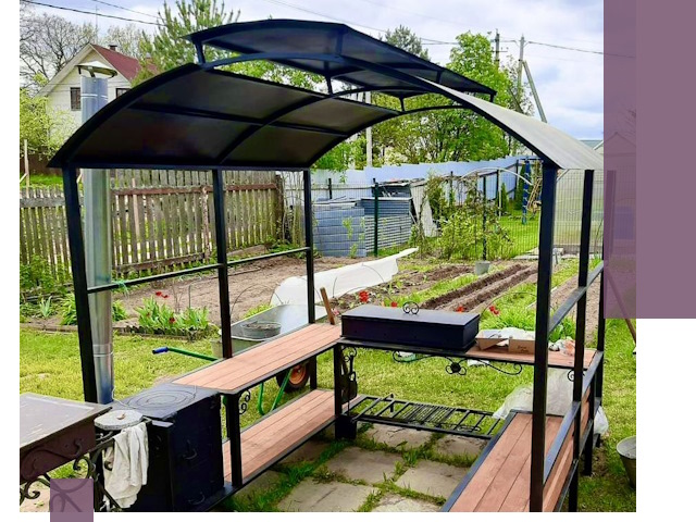 Навесы для барбекю в Выборге: изготовление, монтаж и демонтаж