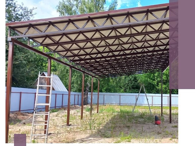 Односкатные навесы под ключ в Выборге — изготовление и монтаж