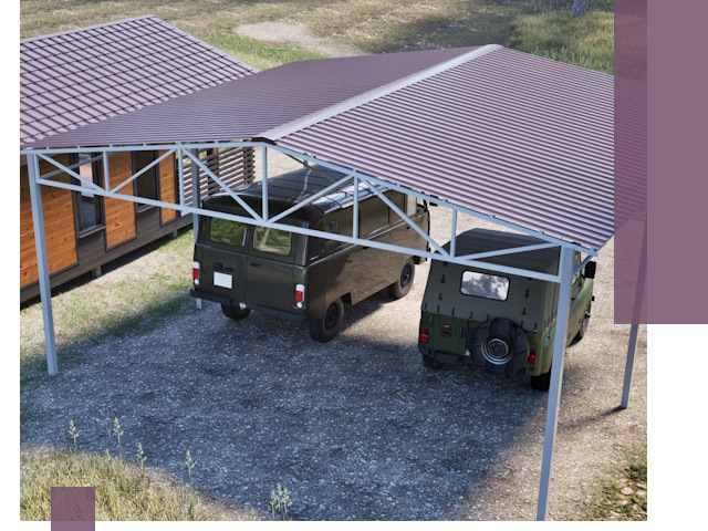 Двускатные навесы под ключ в Выборге — изготовление и монтаж