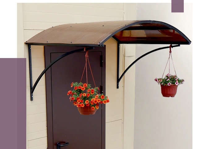 Козырьки над входом в Выборге от 14820 руб.  | ПРОЛЁТ-Вбр