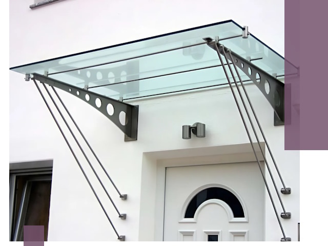 Козырьки над входом под ключ в Выборге — изготовление и монтаж