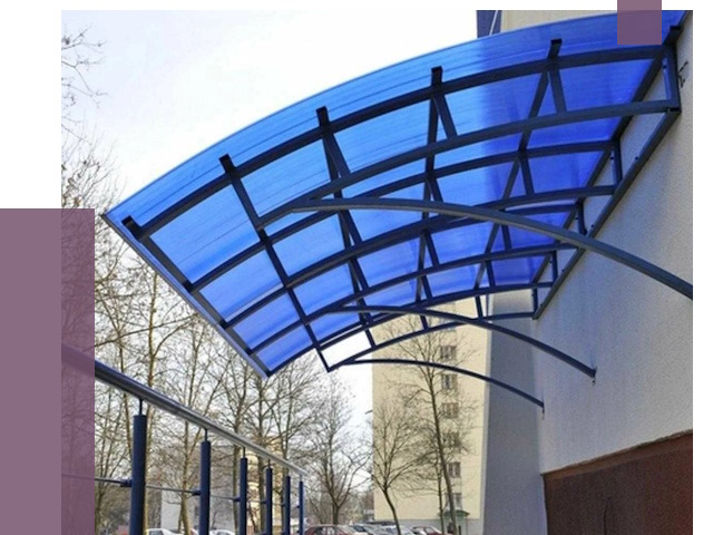 Козырьки из поликарбоната в Выборге от 4293 руб. под ключ | ПРОЛЁТ-Вбр