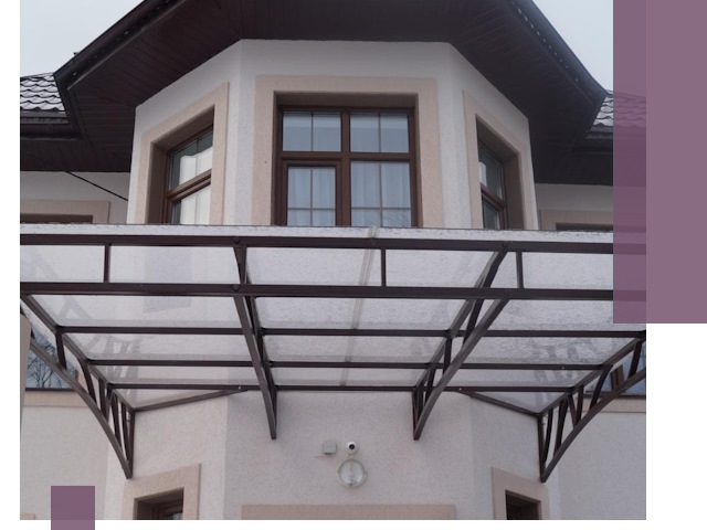 Козырьки из поликарбоната под ключ в Выборге