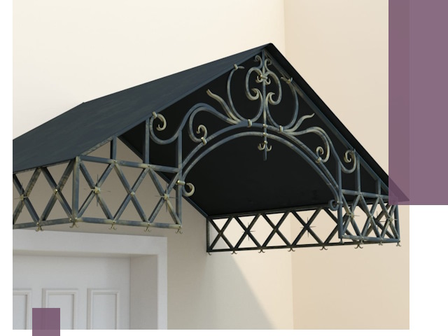 Двускатные металлические козырьки под ключ в Выборге